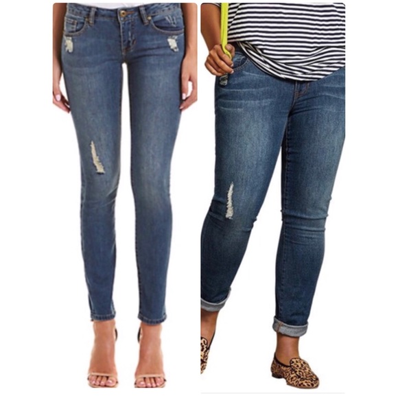 destructed ankle jeans